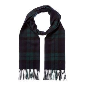 Brooks Brothers Black Watch Wool & Cashmere-Blend Scarf, Black